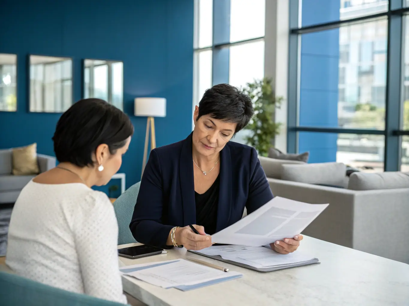 A professional providing advice during a consultation, representing the expert guidance offered by Business Management Consultant.